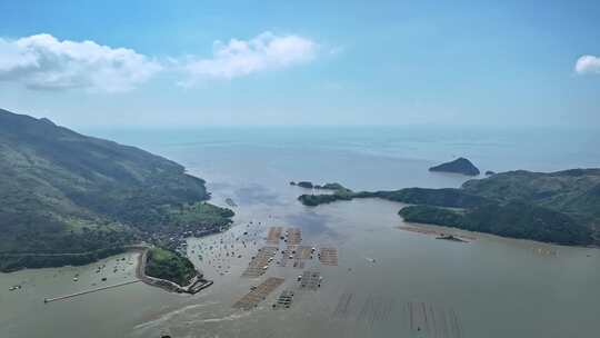 大海航拍 福建霞浦 嵛山岛天湖 岛屿森林