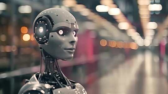 人型人工智能机器人ai素材原创视频素材模板下载