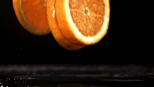 落下的橘子片视频素材模板下载