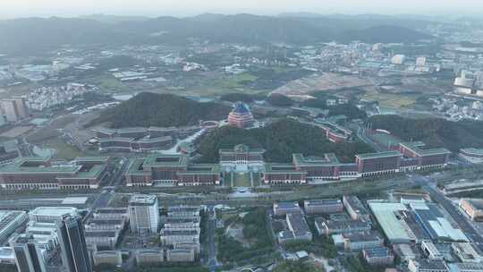 深圳光明区中山大学校区航拍学校建筑风光