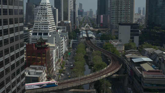 泰国曼谷城市航拍地铁