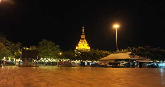 勐底大金塔夜景航拍