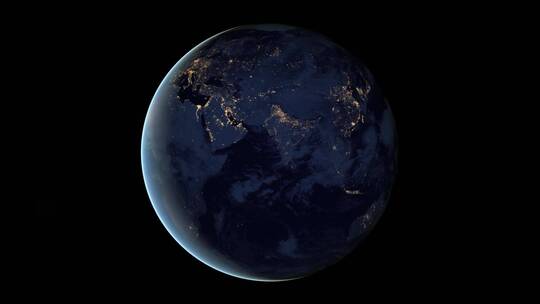 夜晚的亚洲——从太空看地球