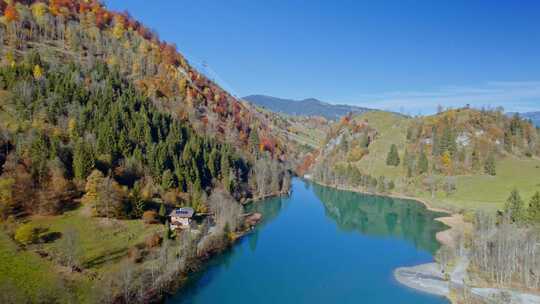 山，森林，峡谷，湖