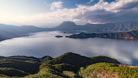 泸沽湖航拍延时