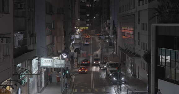 香港半山街道夜景