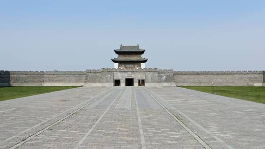 东晋水城中国传统文化建筑广场城墙