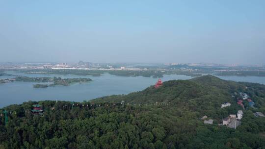 武汉东湖之眼摩天轮航拍视频素材模板下载