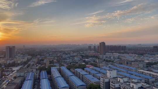 天空落日余晖横移变焦