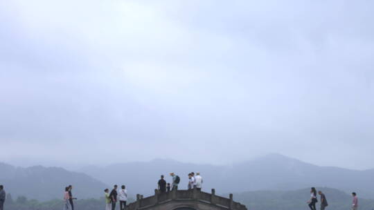 江南 杭州山川 自然风景 桥 西湖 建筑 水墨
