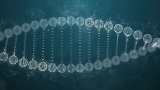 蓝色DNA结构线框抽象背景