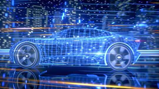 科技数据光影里的跑车