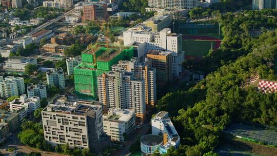 香港浸会大学航拍李兆基传理视艺楼