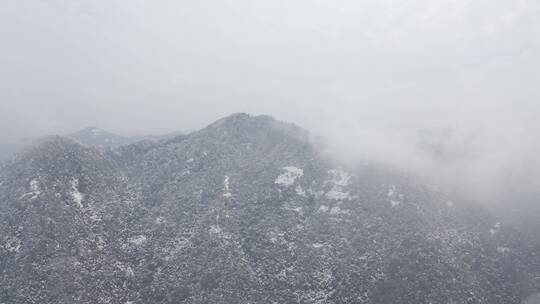 杭州灵隐雪下雪航拍