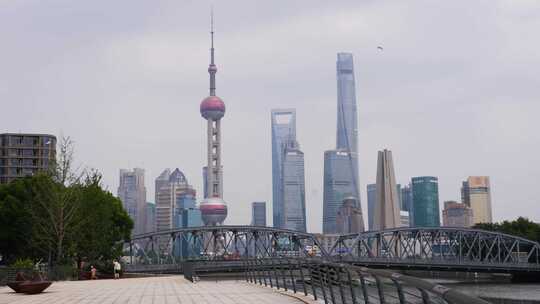 4K城市上海外滩东方明珠外白渡桥100P