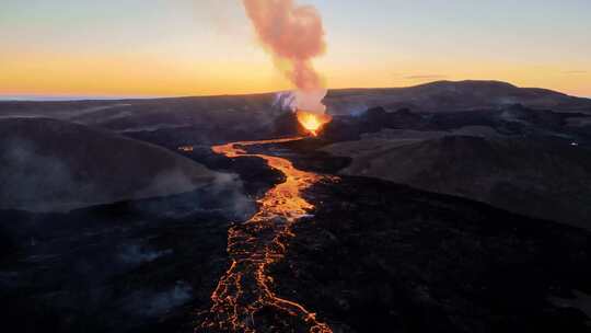 火山，熔岩，喷发，冰岛