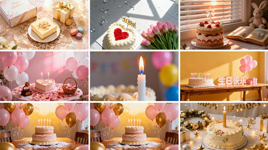 生日快乐 温馨生日庆祝场景 生日蛋糕