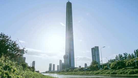 4k城市建筑天津117大厦亚洲最高烂尾楼风景
