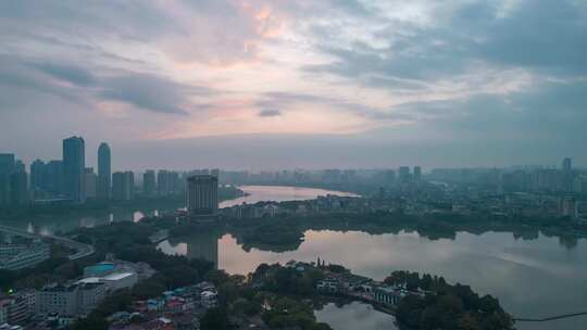 航拍惠州城市风光延时