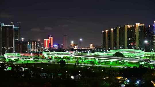 顺德大良碧桂路南国路立交夜景延时