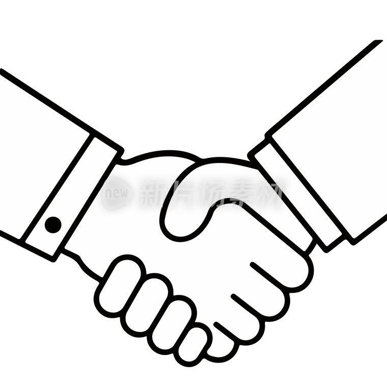 两只手握在一起极简风矢量插画元素