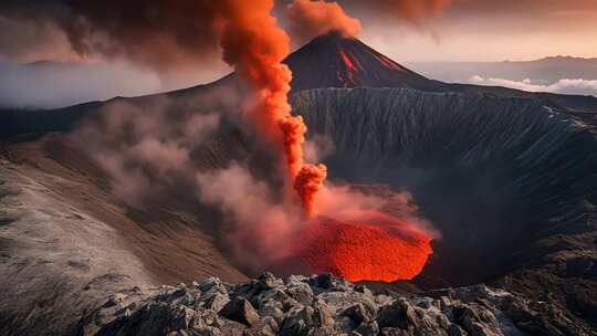 火山喷发壮丽景观