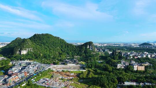 桂林山水自然风光风景航拍穿山塔山公园