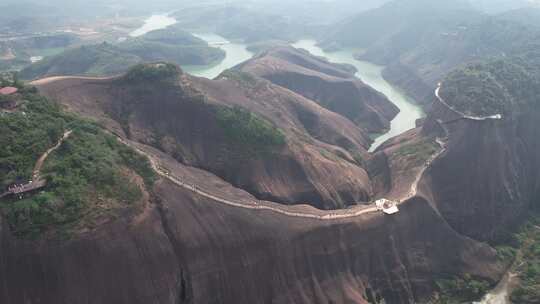 湖南郴州高倚岭风景区丹霞地貌航拍