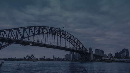 悉尼海港大桥晚间延时