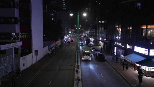 香港屯门街景夜景视频素材模板下载