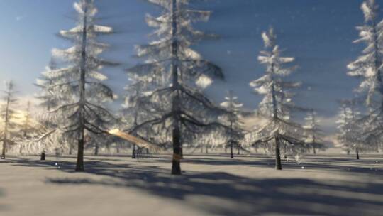 白雪中的树林