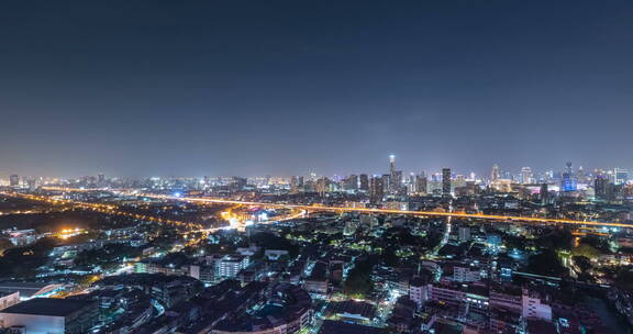 泰国曼谷城市风光夜景的延时视频素材模板下载