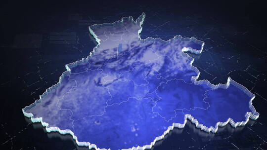 【无插件】蓝色科技感地图分布河南AE视频素材教程下载