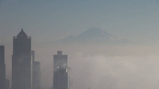 雾中的火山景观