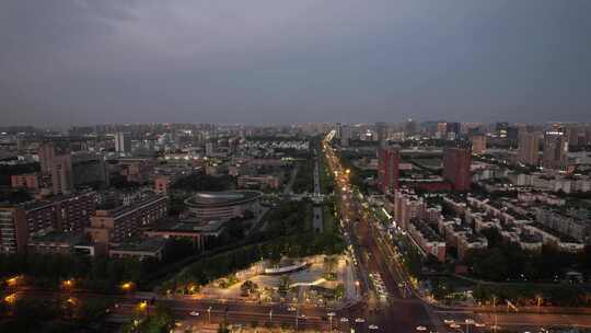 夜晚杭州下沙城市车流