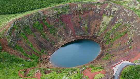 冰岛， Kerid，火山口湖，景观