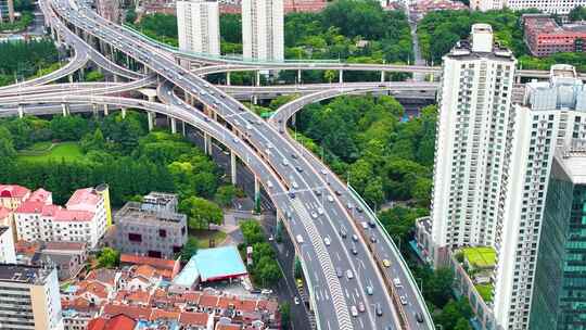 上海市黄浦区延安东路立交桥高架桥汽车车辆