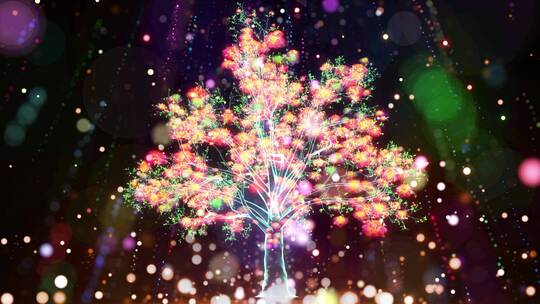 梦幻光斑粒子树背景