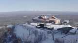 航拍吉林省长白山国际滑雪场冬季风光高清在线视频素材下载