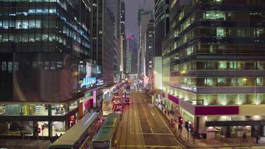 中国香港夜晚城市交通