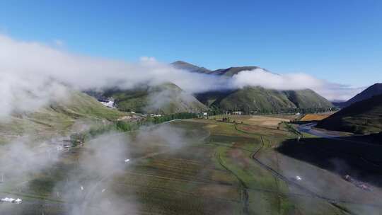 川西唯美壮丽雪山草原自然风景