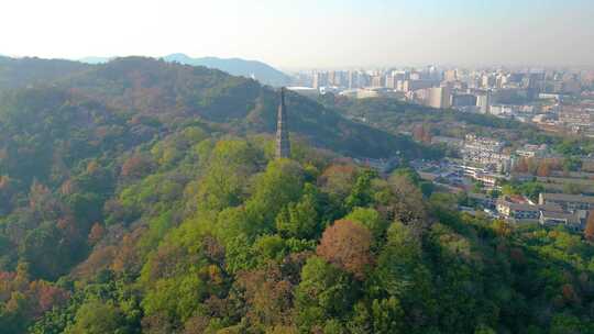 杭州西湖景区宝石山保俶塔美景航拍