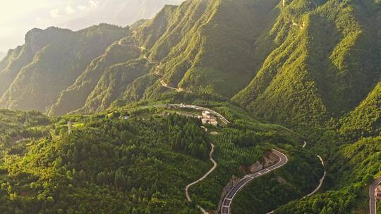 航拍峡谷山脊地形