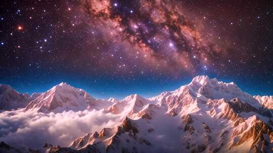 雪山星空壮丽景观