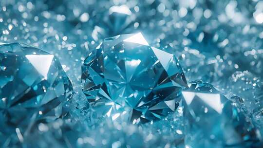 蓝色钻石微距特写画面