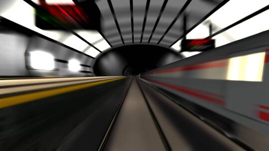 地铁隧道快速慢镜头