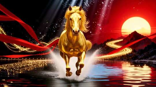 4k金色骏马奔跑2026年会合集