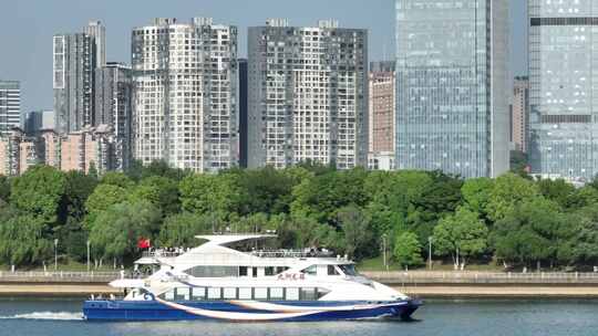 长沙湘江风光橘子洲头游船