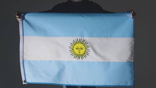 手持阿根廷国旗的球迷