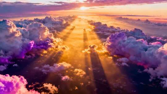 4k七彩祥云彩云天空美景合集